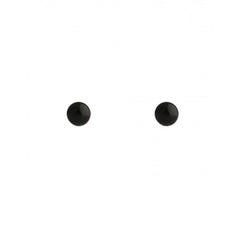 925 STERLING SILVER Black Enamel PAIR OF ROUND SHAPE