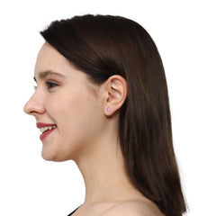 925 Sterling Silver Pair of Pear Shape Pink CZ Stone Piercing Stud Earrings