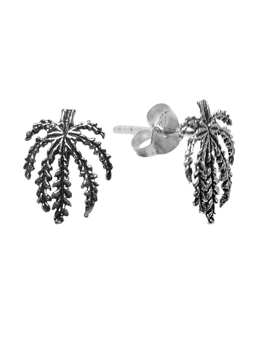 Fashionable Pair of Studs in Oxidized 92.5 Silver