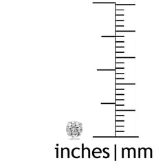 925 Sterling Silver pair of Round shape 3mm Single White Cubic Zircon (CZ) Stone Solitaire Stud Earrings