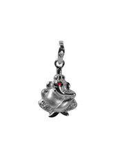 92.5 Sterling Silver Ganesh Pendant with CZ Stones