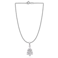 Ganpati 92.5 Sterling Silver Small Pendant with 18 inch Chain