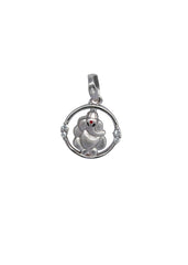 Ganesha 92.5 Sterling Silver Unisex Pendant with CZ Stones