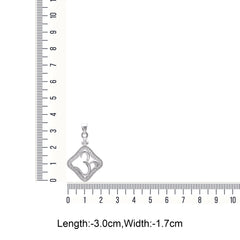 OM 92.5 Sterling Silver Unisex Religious Pendant with Cz Stones and 18 inch Chain