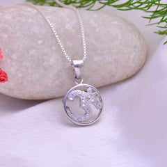 OM 92.5 Sterling Silver Unisex Religious Pendant with Cz Stones and 18 inch Chain