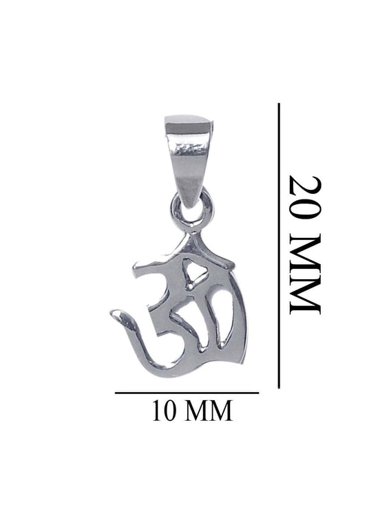 Light weighted Spiritual Icon Om 925 Silver Pendant with 18 inch Chain