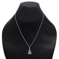 92.5 Sterling Silver Gautam Buddha Unisex Pendant with Chain