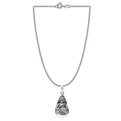 92.5 Sterling Silver Gautam Buddha Unisex Pendant with Chain