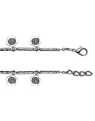 Floral Single Anklet in Silver Alloy