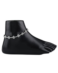 Trendy Single Anklet in Silver Alloy for Girls and Women