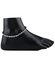 Tribal Single Anklet in Silver Alloy
