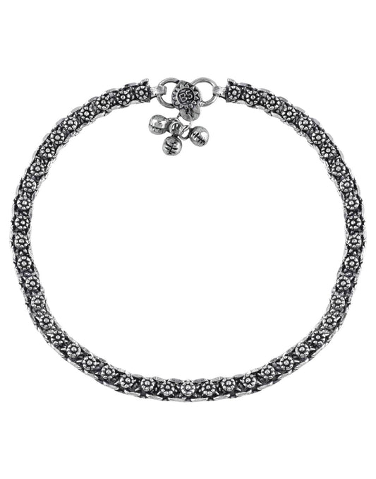 Boho Single Anklet in Silver Alloy