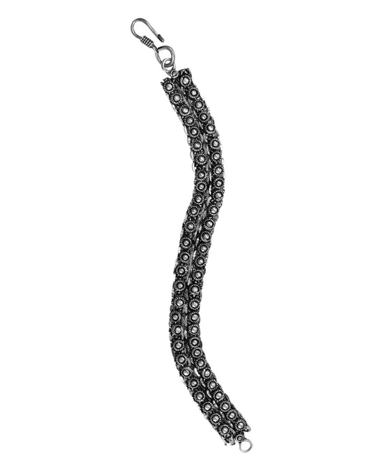 Handmade Two line Bracelet in Silver Alloy for Women