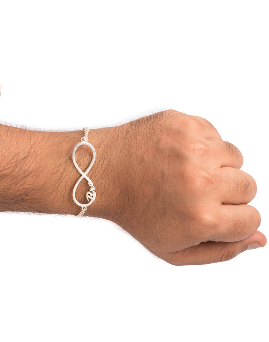 Handmade Bro Engraved Infinity Bracelet