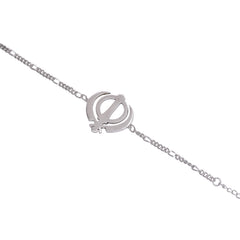 Handmade Combo of Holy Sikh Ek Onkar And Khanda Silver Alloy Bracelet