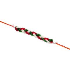 Handmade Colorful Beaded Silver Alloy Unisex Rakhi