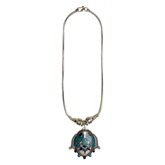 Turquoise Semi Precious Stone Tribal Look Necklace