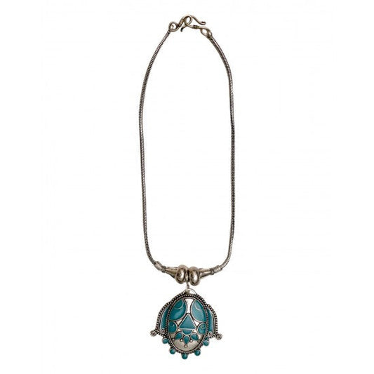 Turquoise Stone Tribal Look Necklace