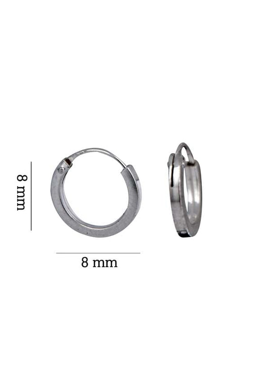 Pure 92.5 Sterling Silver Unisexual Hoop Earrings