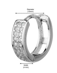 92.5 Sterling Silver Unisex Hoops Earrings