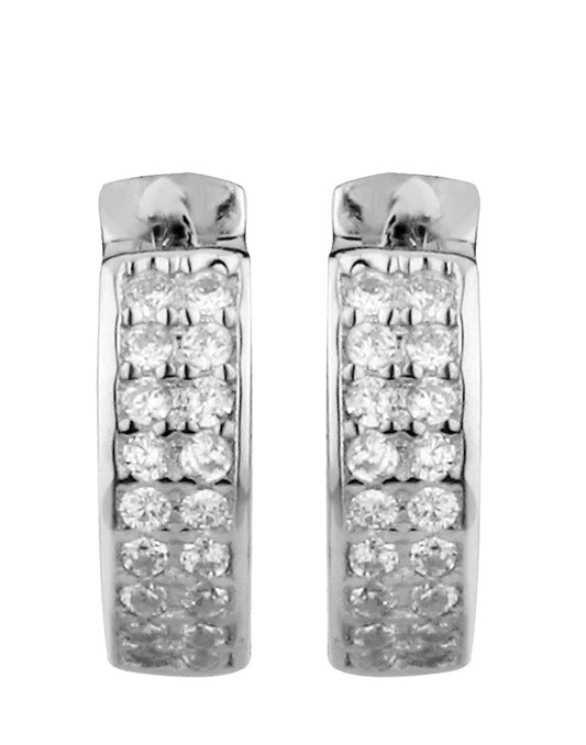 92.5 Sterling Silver Unisex Hoops Earrings