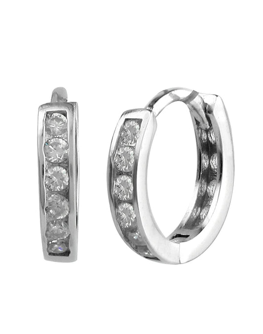 92.5 Sterling Silver Unisex Hoops Earrings