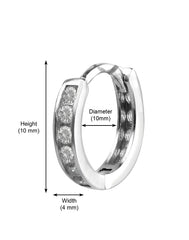 92.5 Sterling Silver Unisex Hoops Earrings