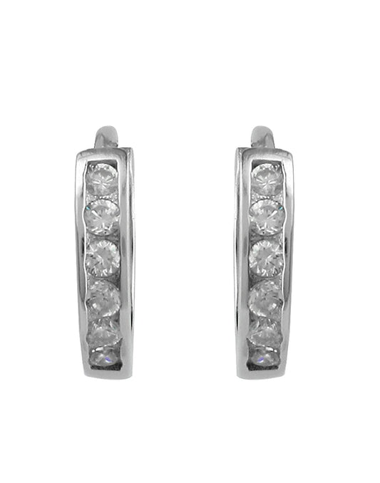 92.5 Sterling Silver Unisex Hoops Earrings