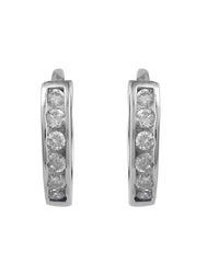 92.5 Sterling Silver Unisex Hoops Earrings