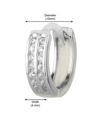 92.5 Sterling Silver Unisex  Hoops Earrings