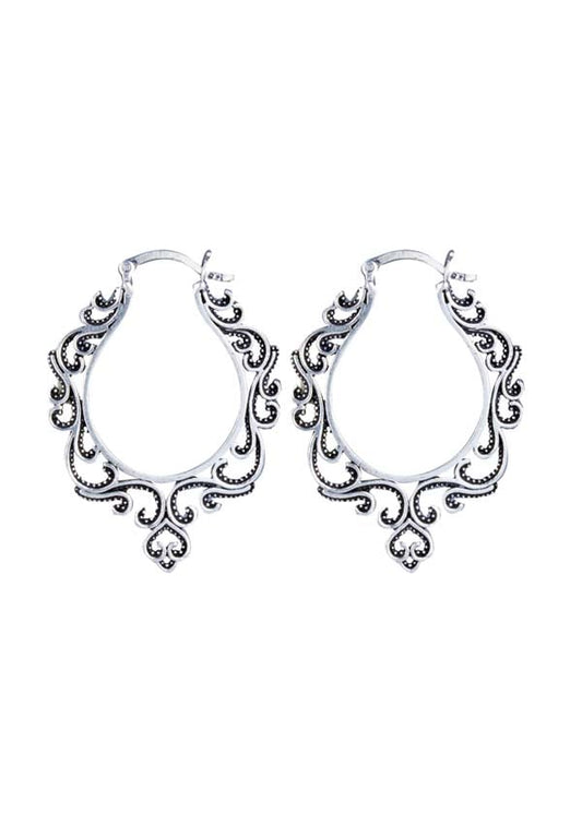 Pure 92.5 Sterling Silver Designer Hoops Earrings