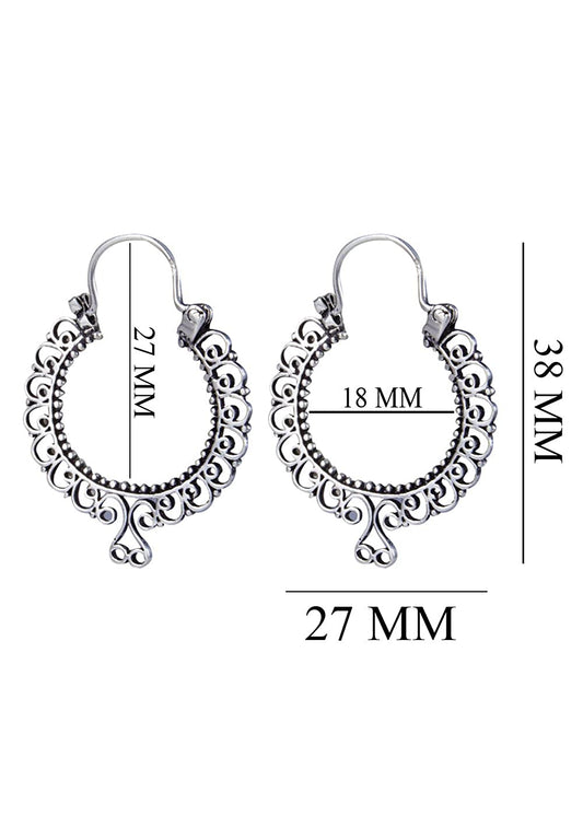 Pure 92.5 Sterling Silver Hoop Earrings