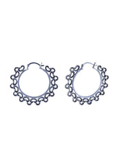 Pure 92.5 Sterling Silver Designer Hoops Earrings
