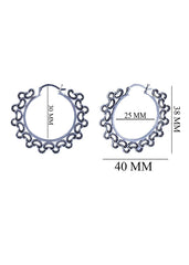 Pure 92.5 Sterling Silver Designer Hoops Earrings