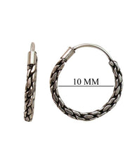 Pure 92.5 Sterling Silver Oxidized Hoops Earrings