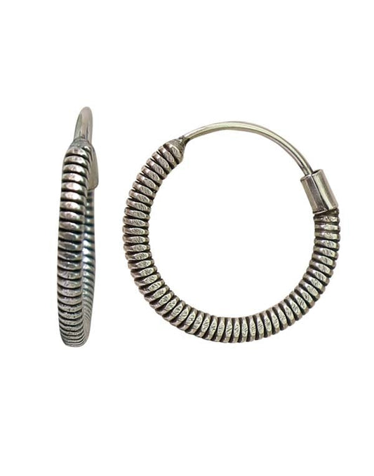 Pure 92.5 Sterling Silver Oxidized Hoops Earrings