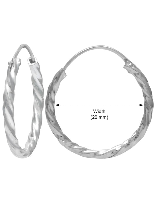 Pure 92.5 Sterling Silver Hoop Earrings