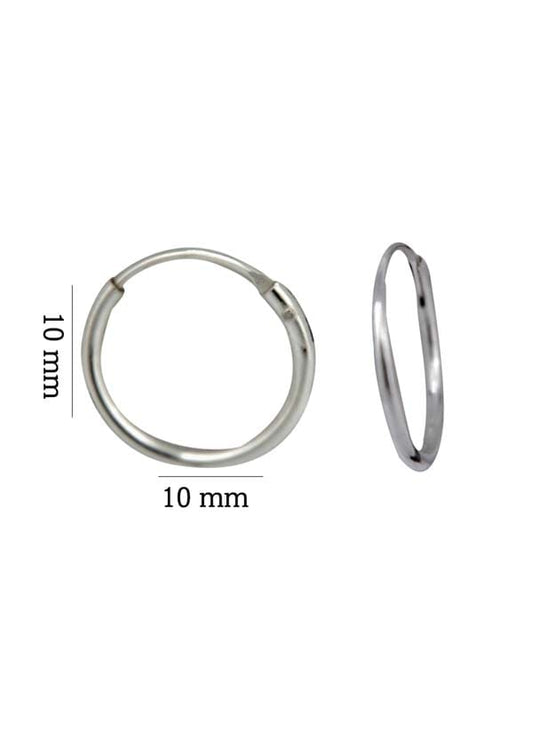 Pure 92.5 Sterling Silver Unisex Hoop Earrings