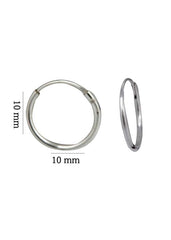 Pure 92.5 Sterling Silver Unisex Hoop Earrings