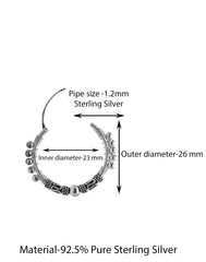 Pure 92.5 Sterling Silver Hoops Earrings