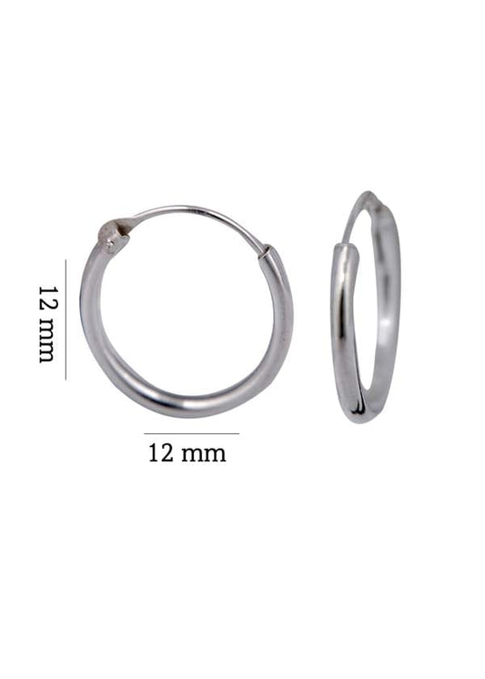 Pure 92.5 Sterling Silver Unisexual Hoop Earrings