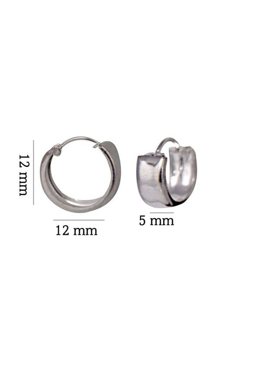 Pure 92.5 Sterling Silver Unisexual Hoop Earrings