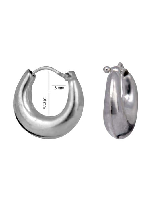 Pure 92.5 Sterling Silver Unisexual Hoop Earrings