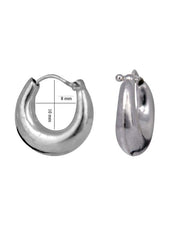 Pure 92.5 Sterling Silver Unisexual Hoop Earrings