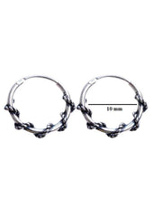 Pure 92.5 Sterling Silver Hoop Earrings Oxidized