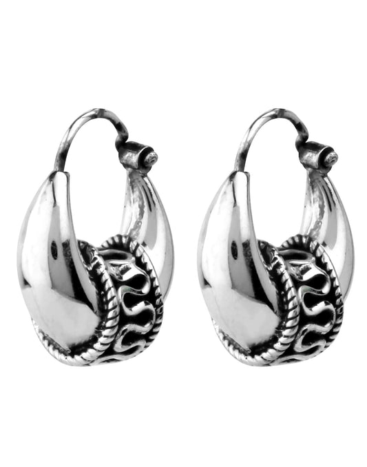 Pure 925 Sterling Silver Unisex Hoop Earrings