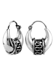 Pure 925 Sterling Silver Unisex Hoop Earrings