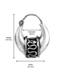 Pure 925 Sterling Silver Unisex Hoop Earrings