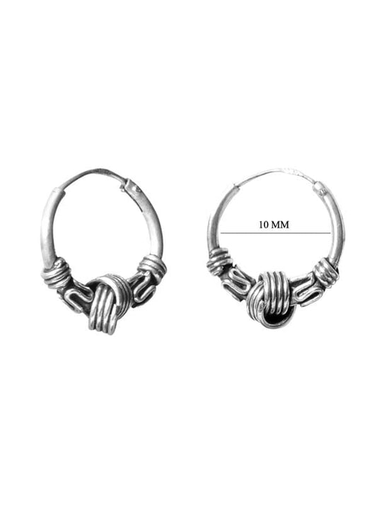 Pure 92.5 Sterling Silver Oxidized Hoops Earrings