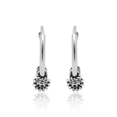 Pure 92.5 Sterling Silver Oxidized Hoops Earrings